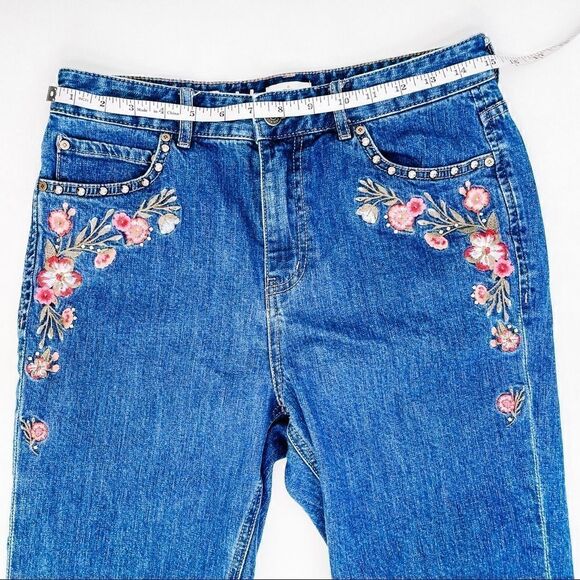 Kate Spade Embroidered Hi Rise Cropped Jeans - Picture 6 of 10